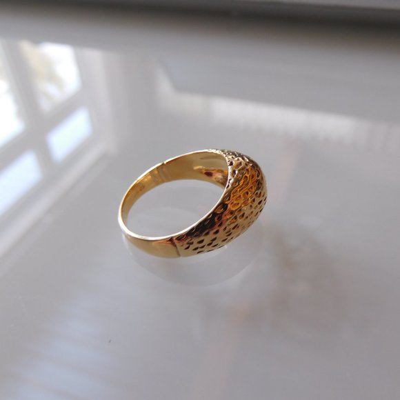 Vintage 1980 Man ring 10K yellow gold GR 9 set with a cubic zirconia - Picture 6 of 9